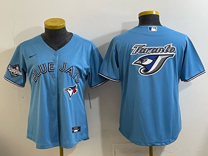 Women 2025 Toronto Blue Jays Blank Light blue Game Nike MLB Jersey style 0012